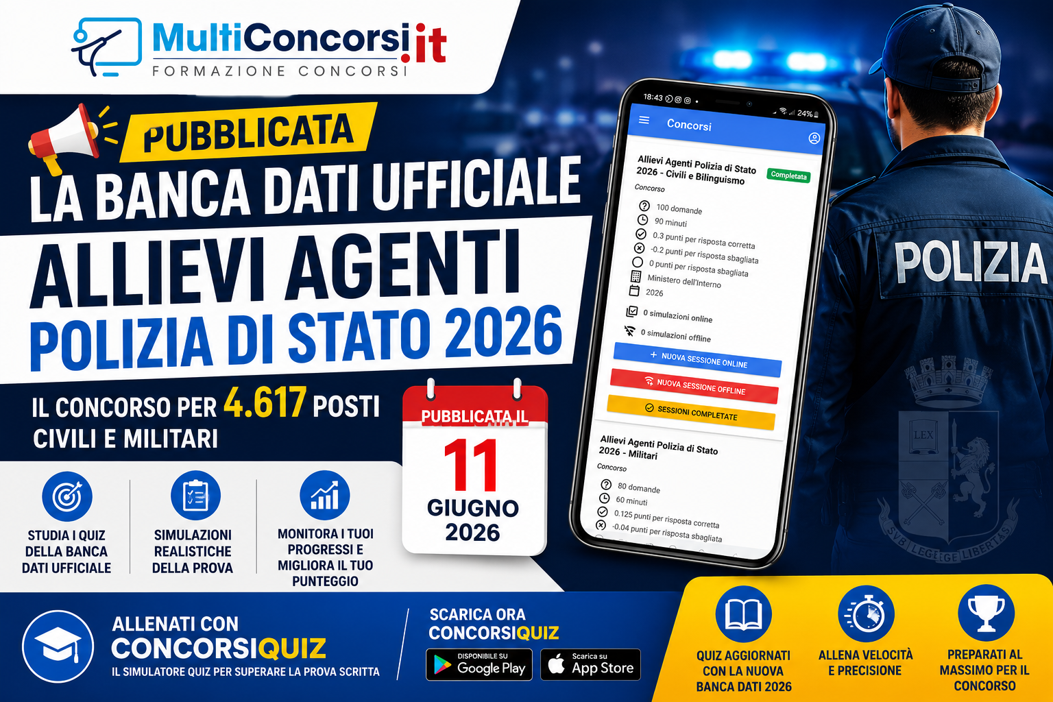 Simulatore Quiz Banca Dati Ufficiale Concorso Polizia Di Stato 2026