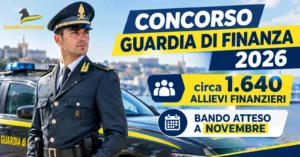 Finanziere in uniforme: concorso Guardia di Finanza 2026, circa 1.640 Allievi Finanzieri, bando atteso a novembre